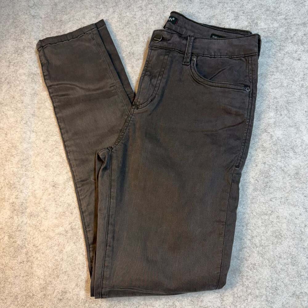 Dear John Gisele Skinny Jeans Size 26 Gray Coated Denim